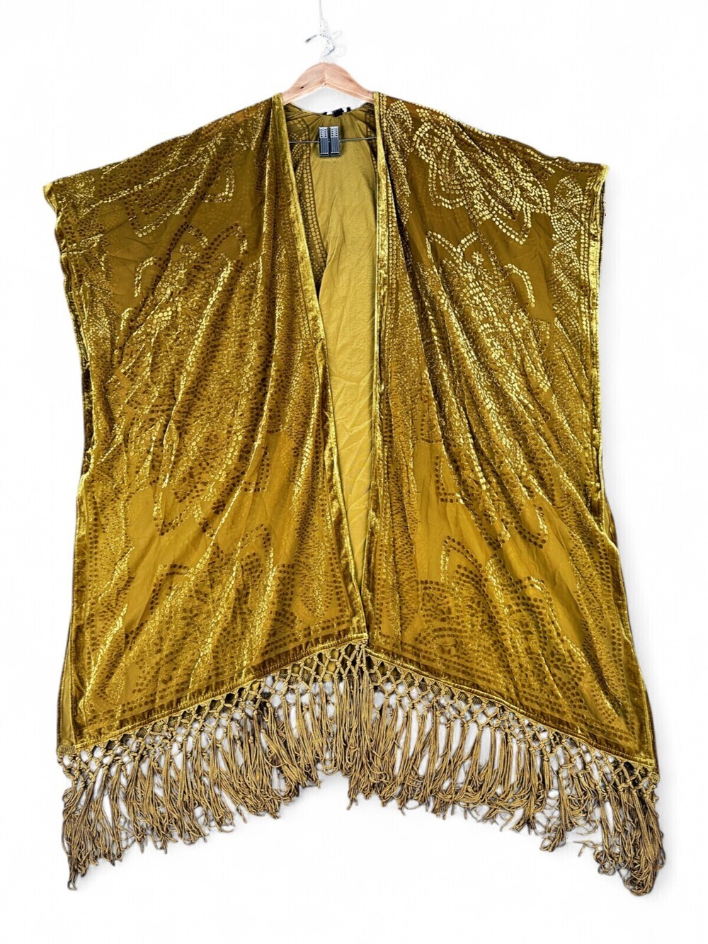 Torrid Velvet Burnout Fringe Kimono Cardigan — Plus 1X/2